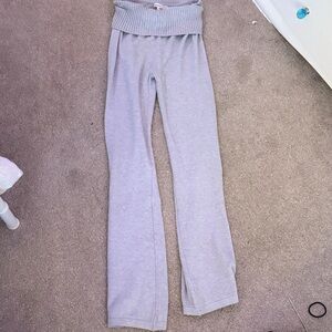 Aeropostale Kids Light Gray Ribbed Waist Joggers